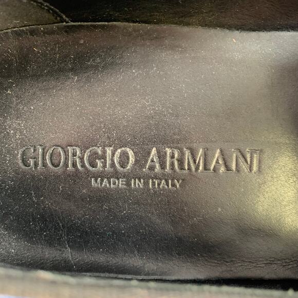 GIORGIO ARMANI Size 10.5 Blue White Tie Dye Canvas Slip On Loafers main image 5